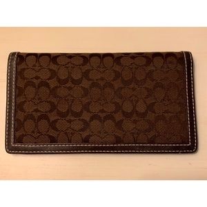 COACH Brown Checkbook Cover